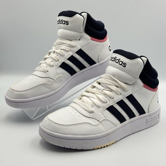 adidas Shoes - Adidas Hoops 3.0 Mid Womens 7.5 White Black GW5455 NWOB